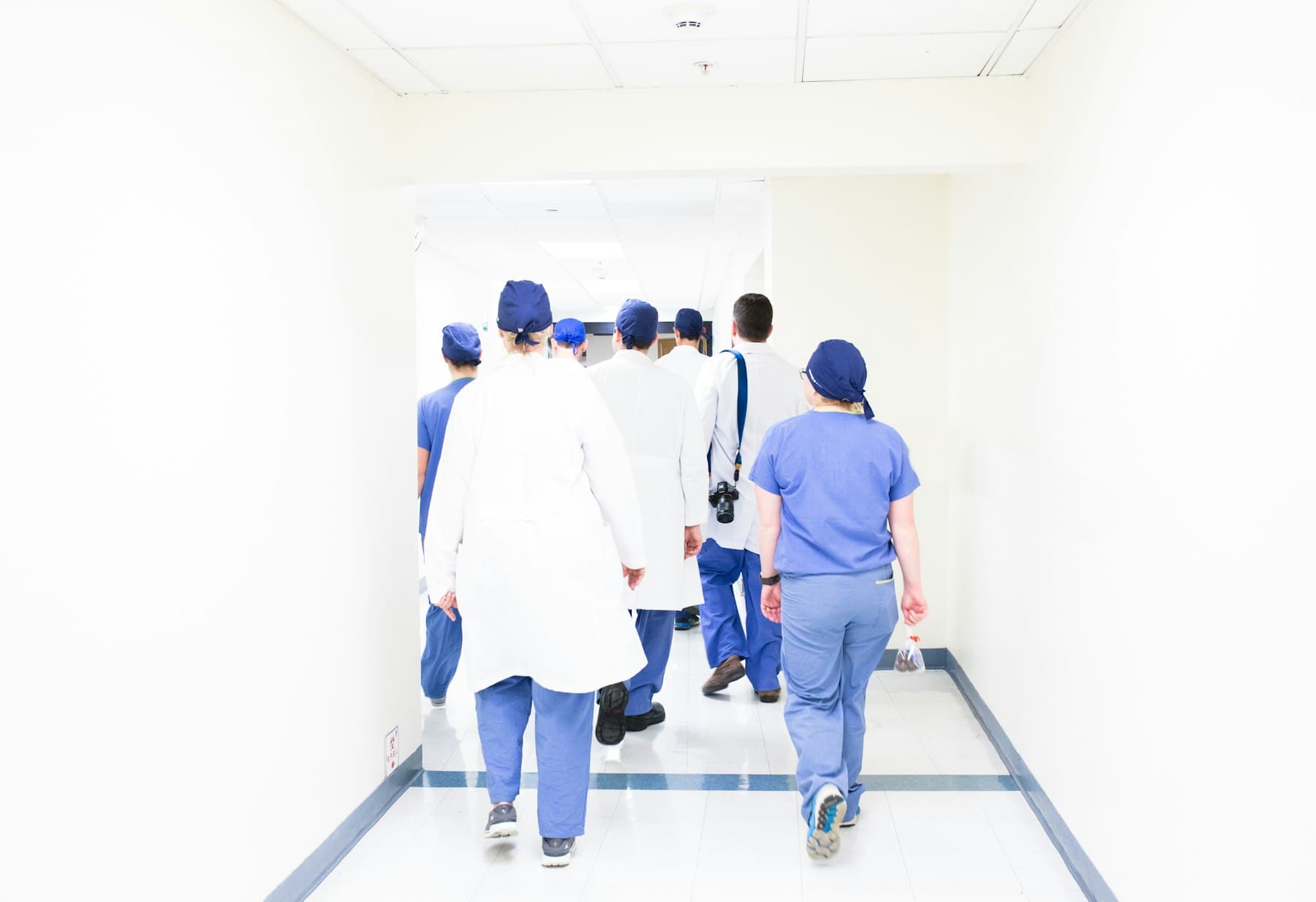 Hospital corridor in a modern healthcare facility