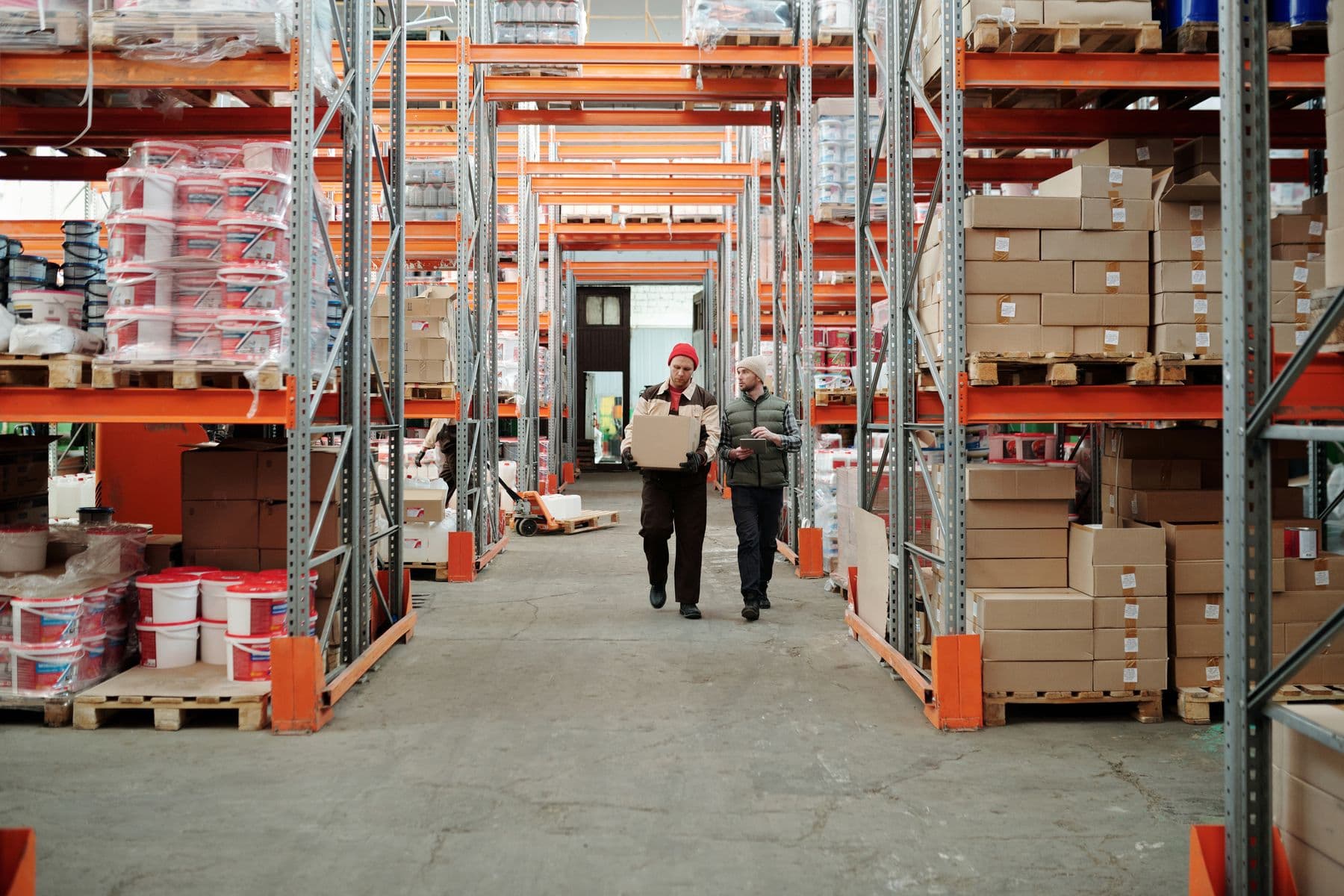 Technicians working inside a commercial facility